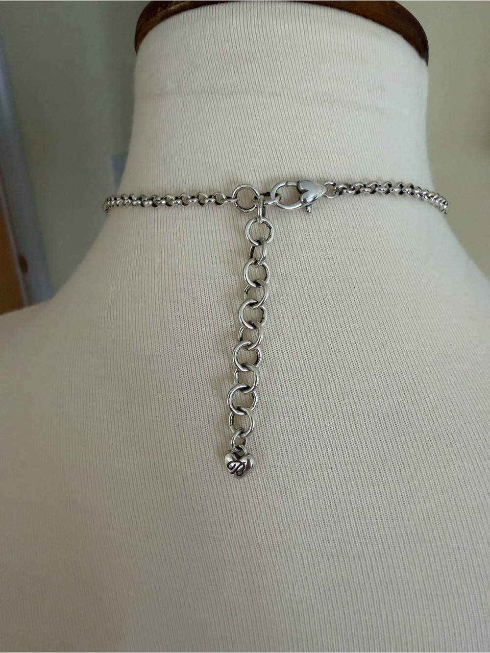Brighton Teardrop Pave Pendant Necklace in Gunmetal and Silver - Picture 3 of 3